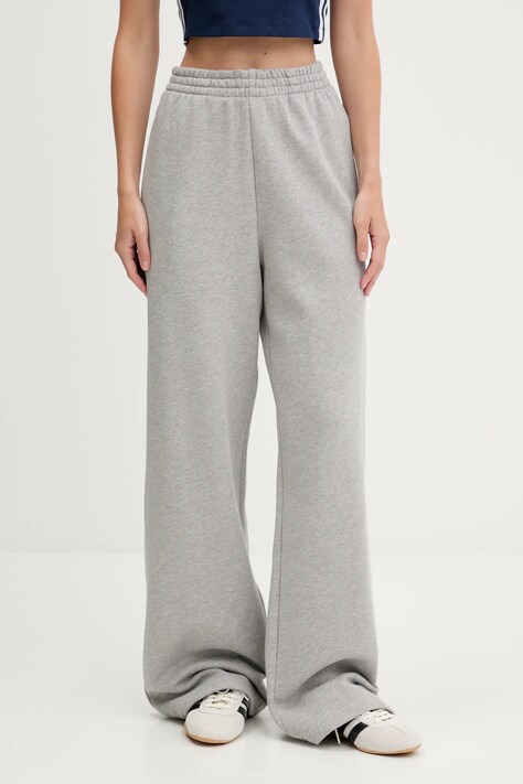 adidas Originals spodnie dresowe bawełniane Essentials damskie kolor szary melanżowe JW2811