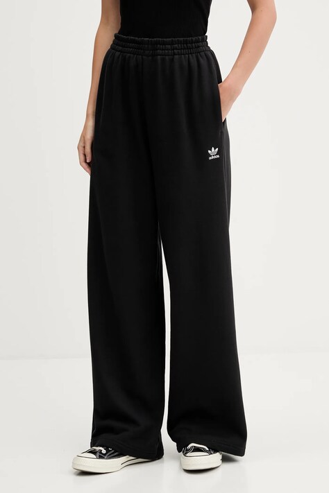 adidas Originals spodnie dresowe bawełniane Essentials damskie kolor czarny gładkie JW2812
