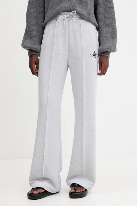 MSGM spodnie dresowe bawełniane damskie kolor szary gładkie 3941MDP71.257793