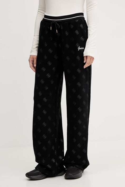 Guess pantaloni de trening PAULINA culoarea negru, cu model, V5BB00 K1902
