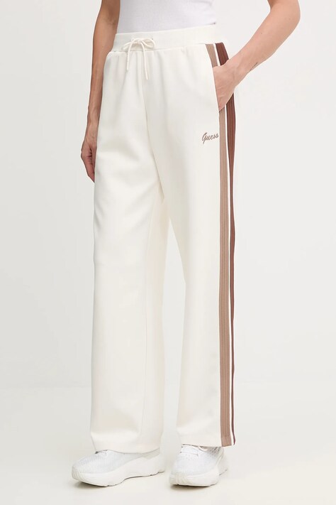 Guess pantaloni tuta FABIA donna colore beige con applicazione V5BB24 KCX22