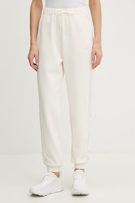 Tepláky Guess OCTAVIA dámské, bílá barva, s aplikací, V5BB23 KCX22