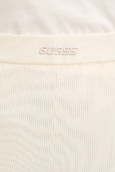 Guess spodnie z domieszką wełny FLAMINIA damskie kolor beżowy dzwony high waist V5BB08 Z3JD2