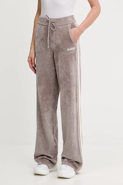 Guess pantaloni tuta EMILIA donna colore beige con applicazione V5BB09 Z1170