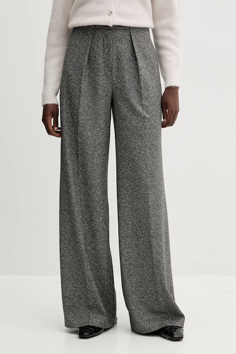 Штани MM CALI колір чорний широкі висока посадка 2526786128600