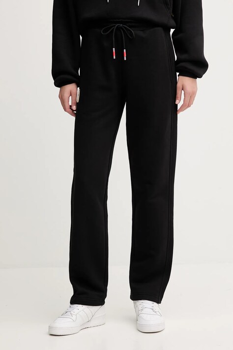 Alpha Industries spodnie dresowe damskie kolor czarny gładkie 156053.03