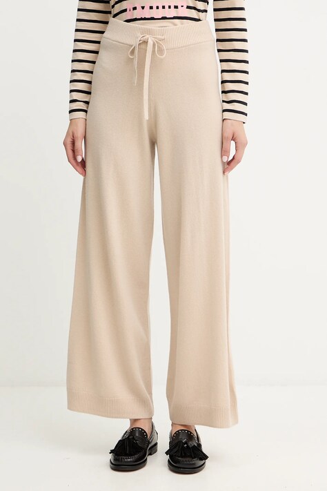 Weekend Max Mara spodnie wełniane JOSEF kolor beżowy 2525336012600
