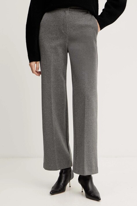 Hlače Weekend Max Mara ZELOTA boja: siva, široke, visoki struk, 2525786012600