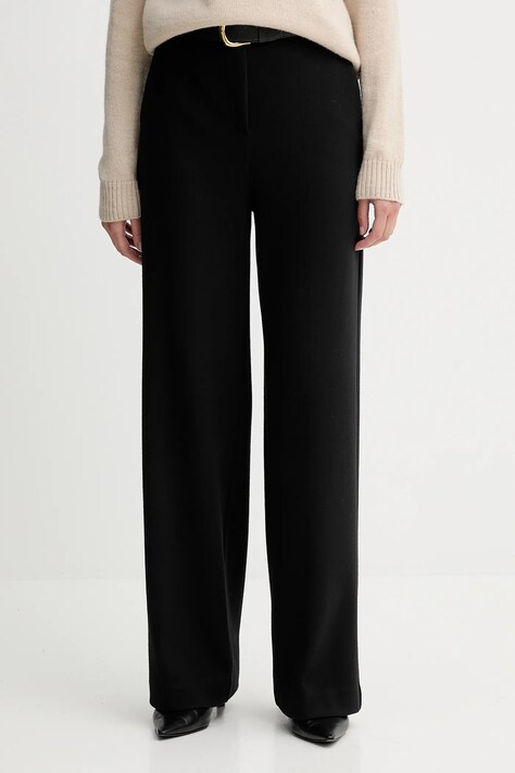 Weekend Max Mara spodnie ZELOTA damskie kolor czarny szerokie high waist 2525786012600