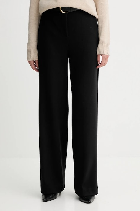 Weekend Max Mara pantaloni ZELOTA culoarea negru, lat, high waist, 2525786012600