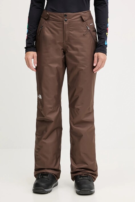 Παντελόνι σκι The North Face Sally Insulated χρώμα: καφέ, NF0A7WYJ1OI1