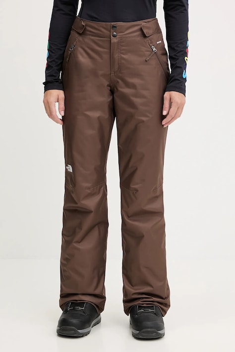 Smučarske hlače The North Face Sally Insulated rjava barva, NF0A7WYJ1OI1