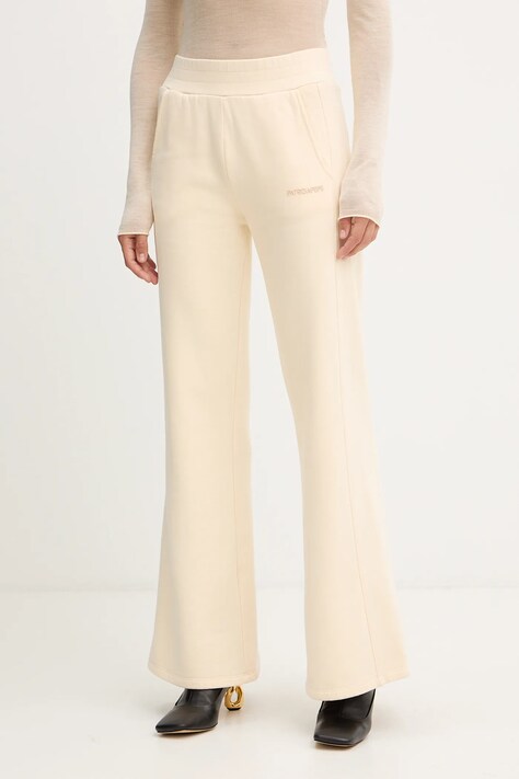 Patrizia Pepe pantaloni de trening din bumbac culoarea bej, uni, 2P1718 J079