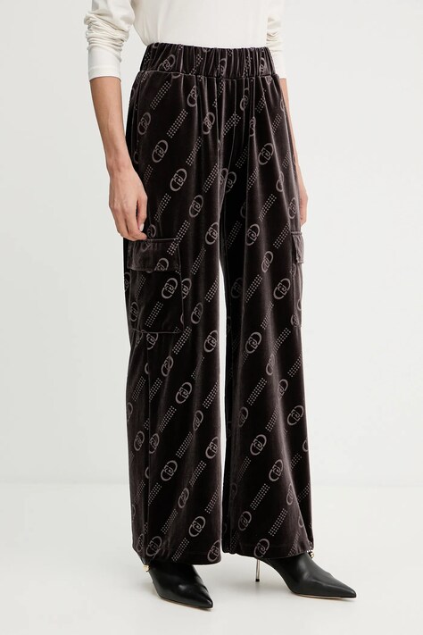 Liu Jo pantaloni da tuta in velluto donna colore marrone TF5111.J4955