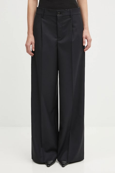 Kenzo wool trousers navy blue color FF62PA1099ID