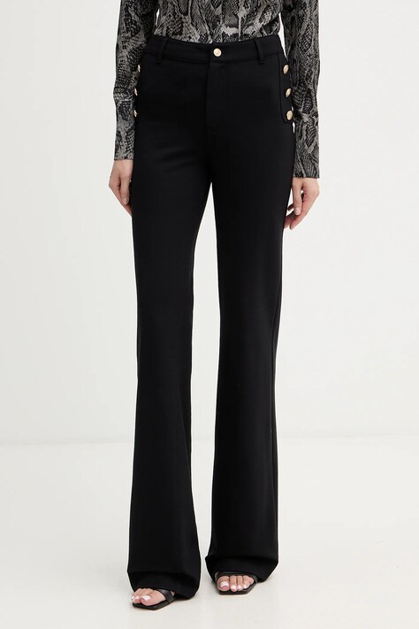 Guess spodnie CHRISSY damskie kolor czarny proste high waist W5BB16 KCMU2