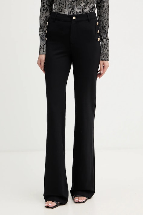 Guess spodnie CHRISSY damskie kolor czarny proste high waist W5BB16 KCMU2