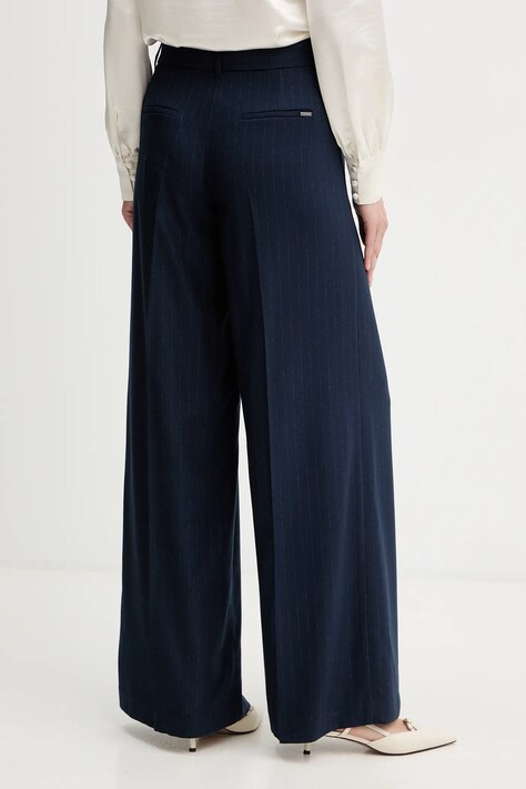 Guess spodnie ZANITA damskie kolor granatowy szerokie high waist W5BB13 W2422
