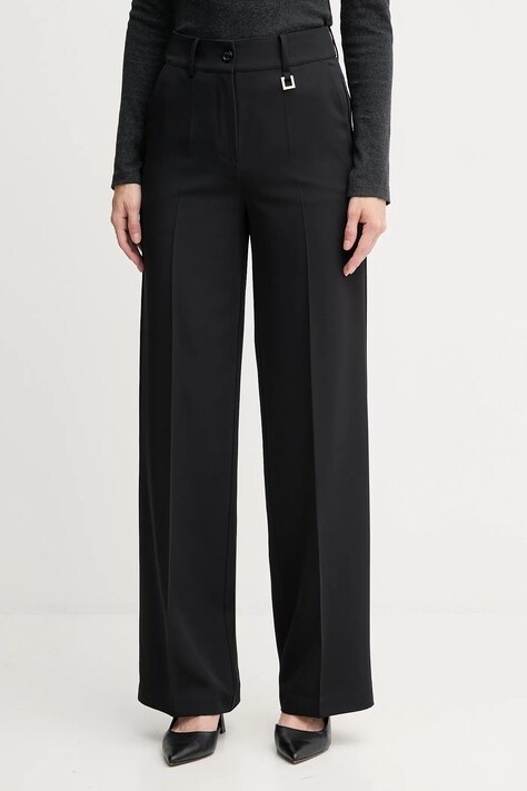 Joop! spodnie damskie kolor czarny proste high waist 30047985