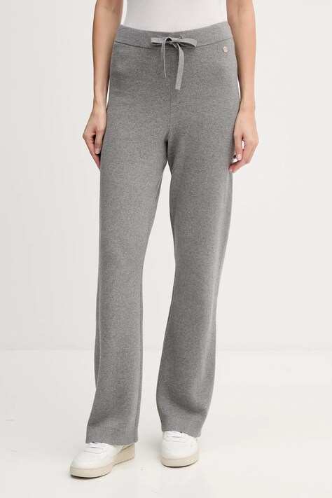 Joop! spodnie damskie kolor szary szerokie high waist 30048478