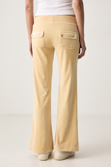 Juicy Couture штани flare жіночі велюрові LAYLA LOW RISE POCKET GOLD — фото 3
