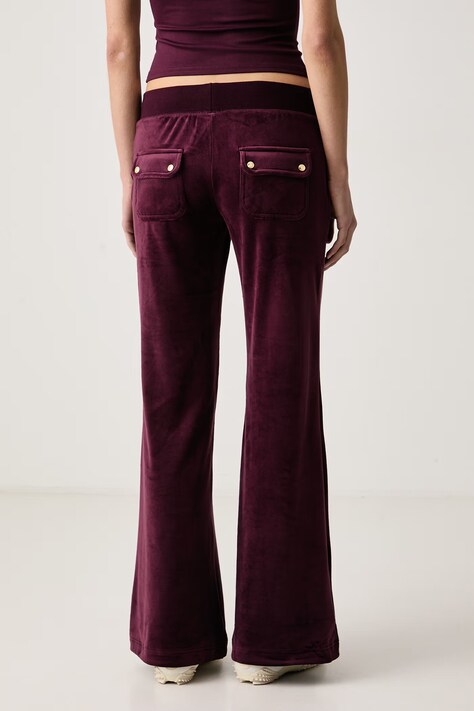 Juicy Couture штани flare жіночі велюрові LAYLA LOW RISE POCKET GOLD — фото 3