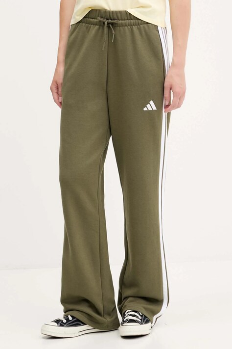adidas spodnie dresowe damskie kolor zielony z aplikacją JX7708