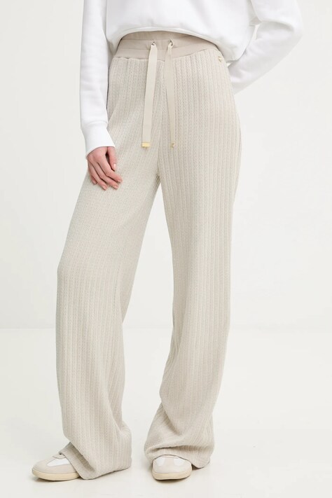 Colmar spodnie damskie kolor beżowy szerokie high waist 9257.9ZX