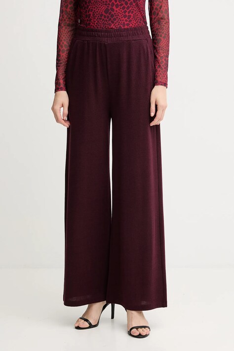 Marc Aurel spodnie damskie kolor bordowy szerokie high waist 1891-7000-73813