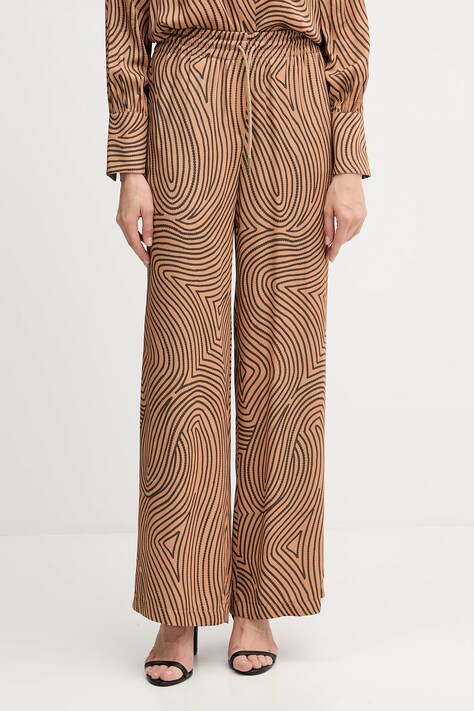 Marc Aurel spodnie damskie kolor brązowy szerokie high waist 1853-1002-24812
