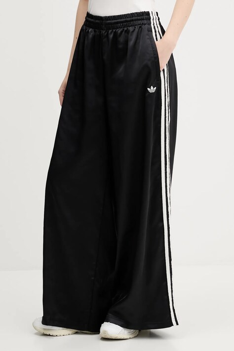 Tepláky adidas Originals Wide Leg Pants dámské, černá barva, KC8813