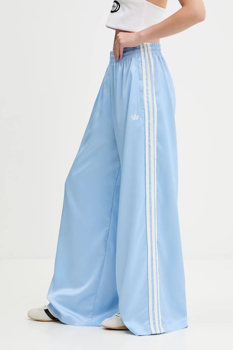 adidas Originals spodnie dresowe Wide Leg Pants damskie kolor niebieski gładkie KC8814