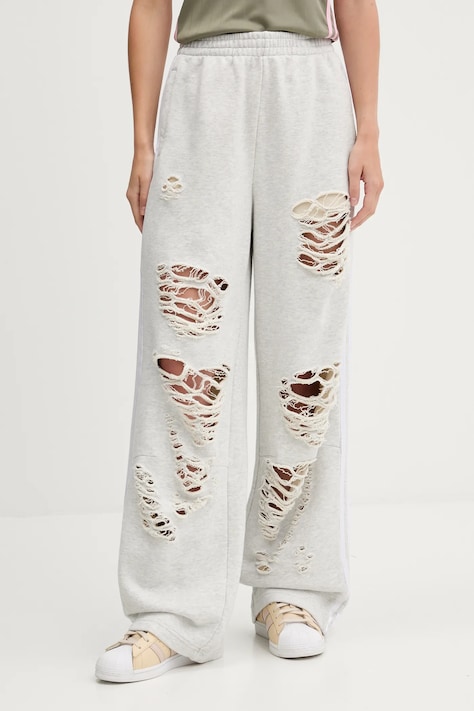 Памучен спортен панталон adidas Originals Joggers в сиво с изчистен дизайн KC8822