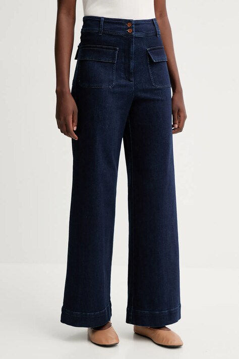 Sessun jeansy damskie kolor granatowy 22507004