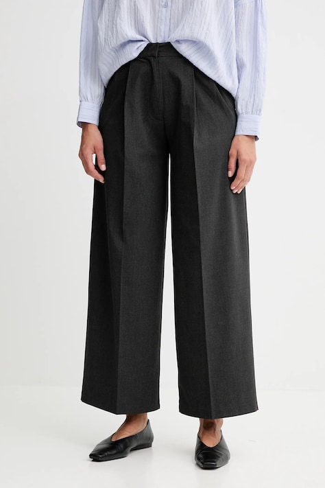 Sessun pantaloni culoarea gri, lat, medium waist, 25107014