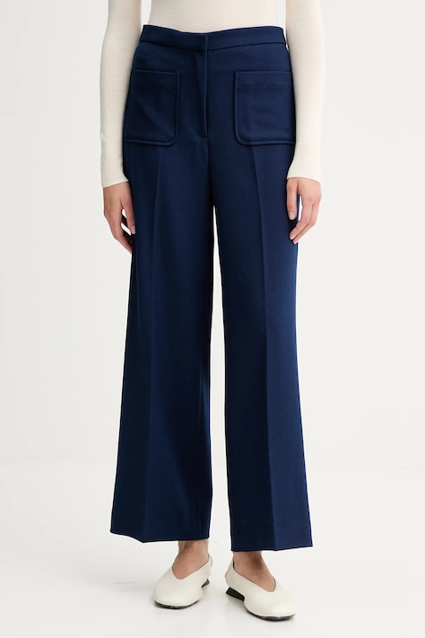 Sessun spodnie damskie kolor niebieski proste high waist 25107015