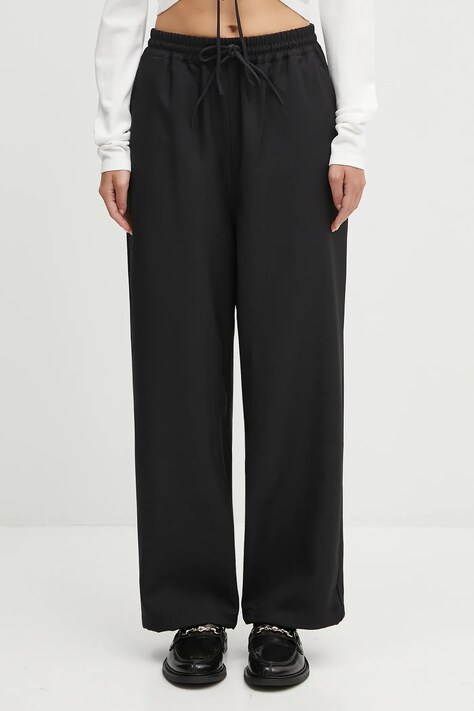 Y-3 spodnie 3S Track damskie kolor czarny szerokie high waist JV6772
