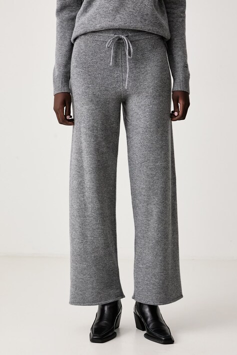 MC2 Saint Barth Spodnie dresowe damskie wełniane szare high waist CBN0002