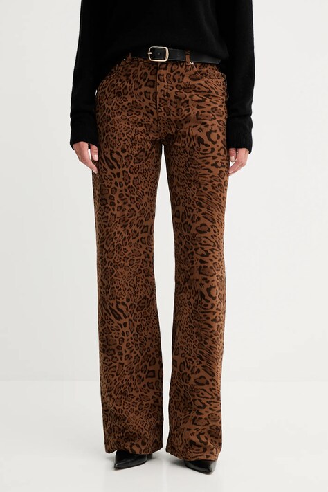 Twinset pantaloni in cotone donna colore marrone  252TP2580