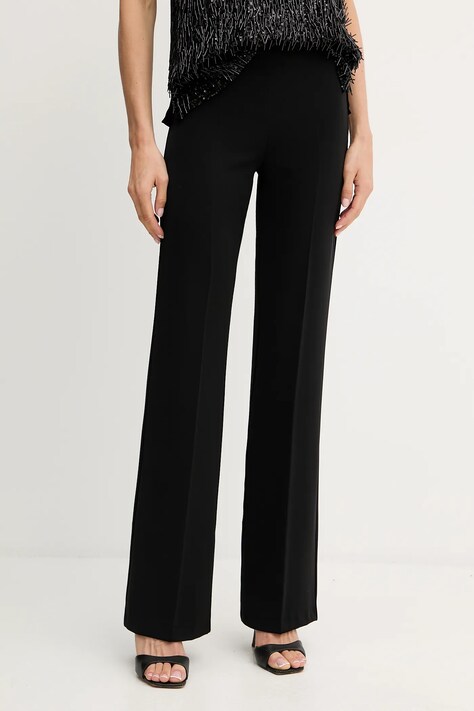 Twinset spodnie damskie kolor czarny dzwony high waist 252TF2013