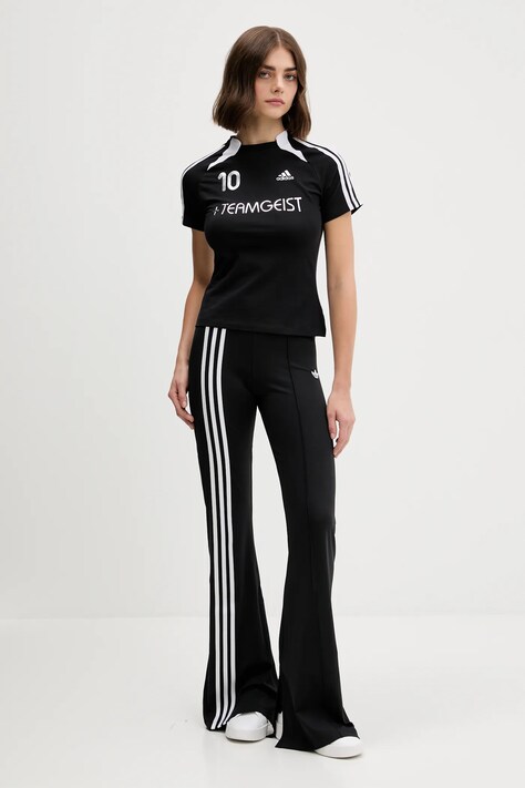 Спортивные штаны adidas Originals Ribbon Flares цвет чёрный однотонные JX2697