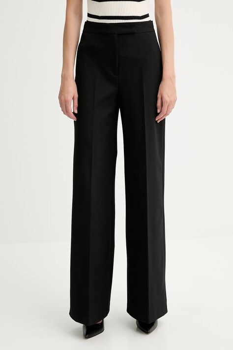 MAX&Co. spodnie damskie kolor czarny szerokie high waist 2528136014200
