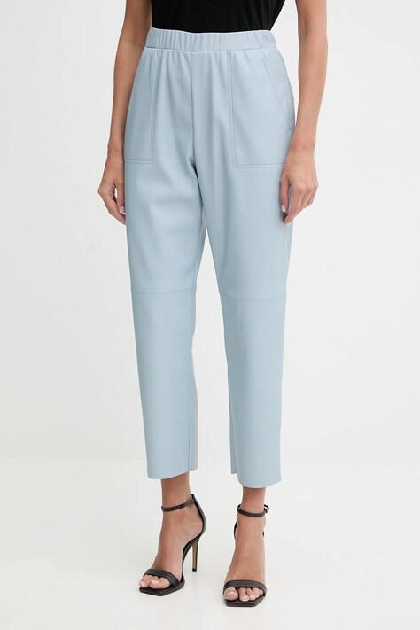 MAX&Co. spodnie damskie kolor niebieski fason cygaretki high waist 2526786014200
