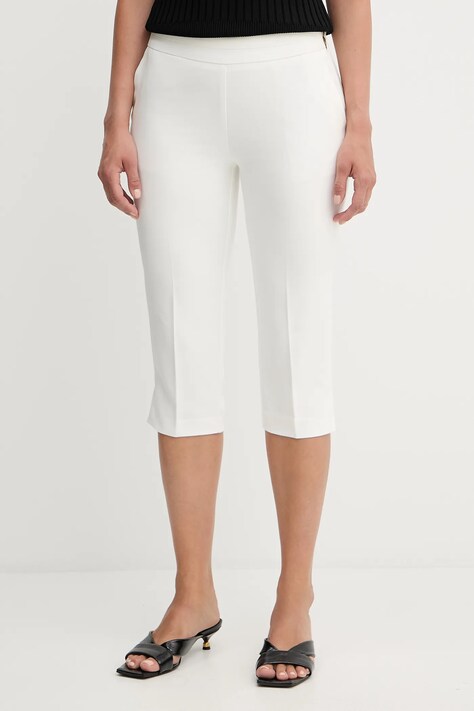 Morgan spodnie damskie kolor biały proste high waist PCAP.F