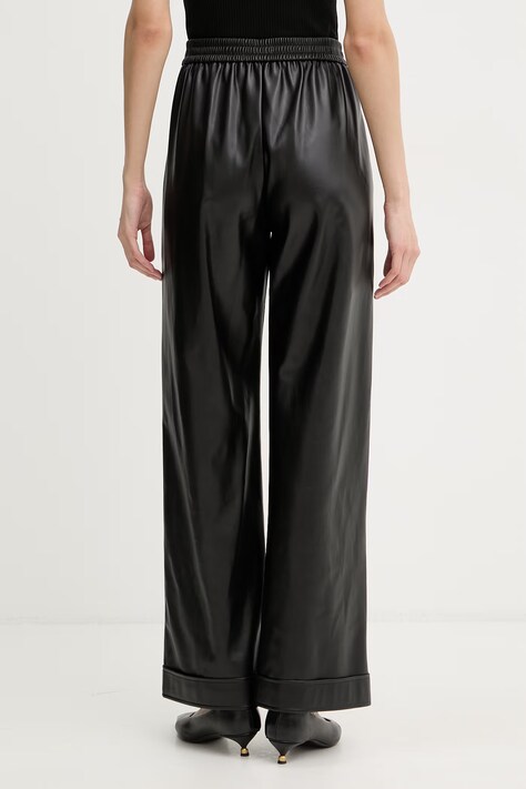 Liu Jo spodnie damskie kolor czarny proste high waist MF5069 E0624