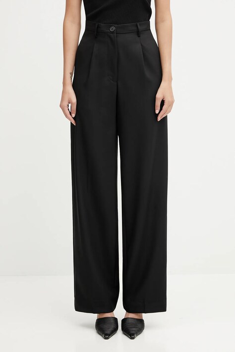 Fiorucci spodnie Wide Leg Tailored Wool damskie kolor czarny szerokie high waist W02FPBPA464WO01BK01