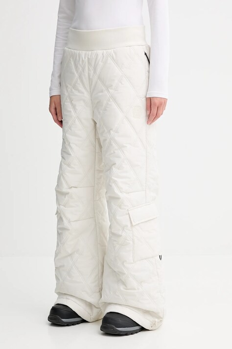 BOSS spodnie damskie kolor beżowy szerokie high waist 50544382