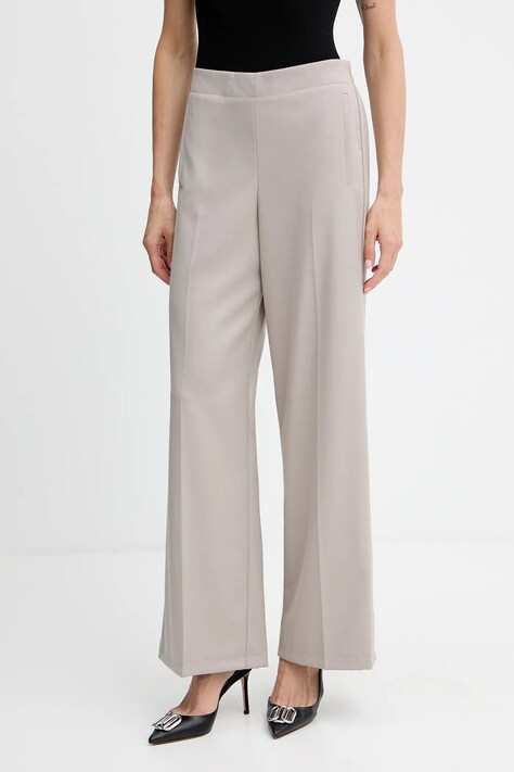 Marella pantaloni Emme by Marella culoarea maro, drept, high waist, 2525136141200