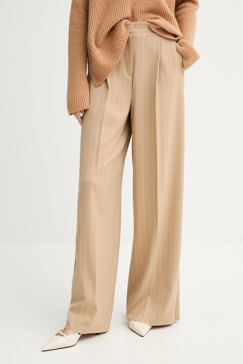 Marella spodnie Emme by Marella damskie kolor zielony szerokie high waist 2525136151200