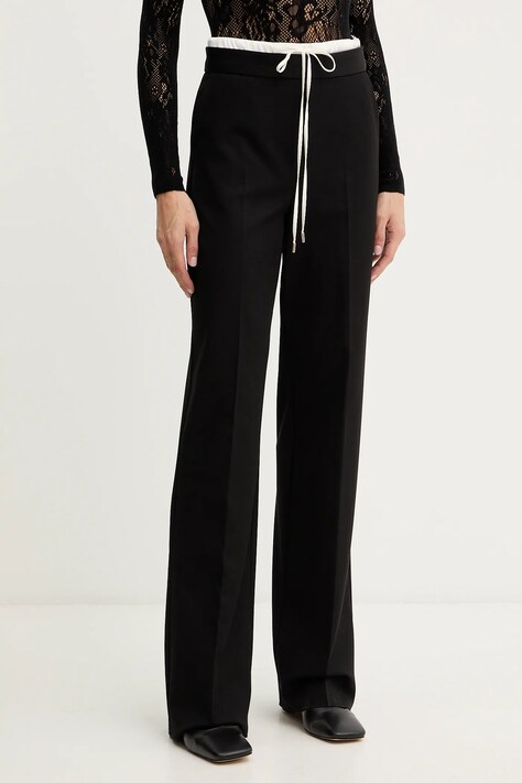Marella spodnie Emme by Marella damskie kolor czarny szerokie high waist 2525136032200